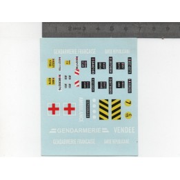 Décalcomanie: Plaques Gendarmerie, Ambulance... - 1:43