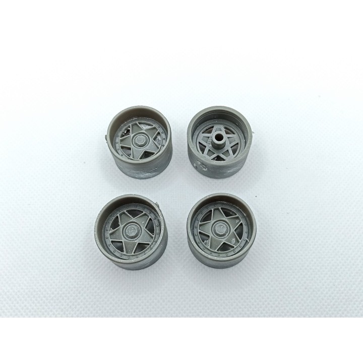 4 jantes 5 branches - ø27mm - Résine - 1:18