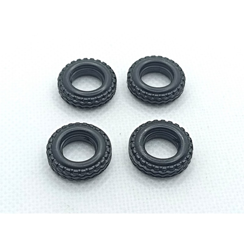 4 Pneumatici In Resina Michelin Semi-Slick Per Modellismo - Scala 1/24 E 1/18
