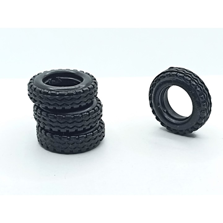 4 pneus ø 18mm - Résine Souple - 1:43