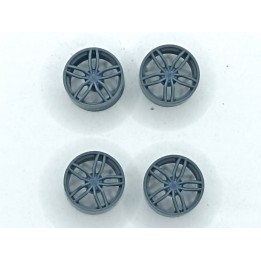 4 jantes 5 branches ø 11.60 mm - Résine 3D - 1:43