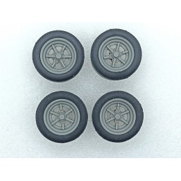 4 roues ø33.50 mm - Résine - 1:18