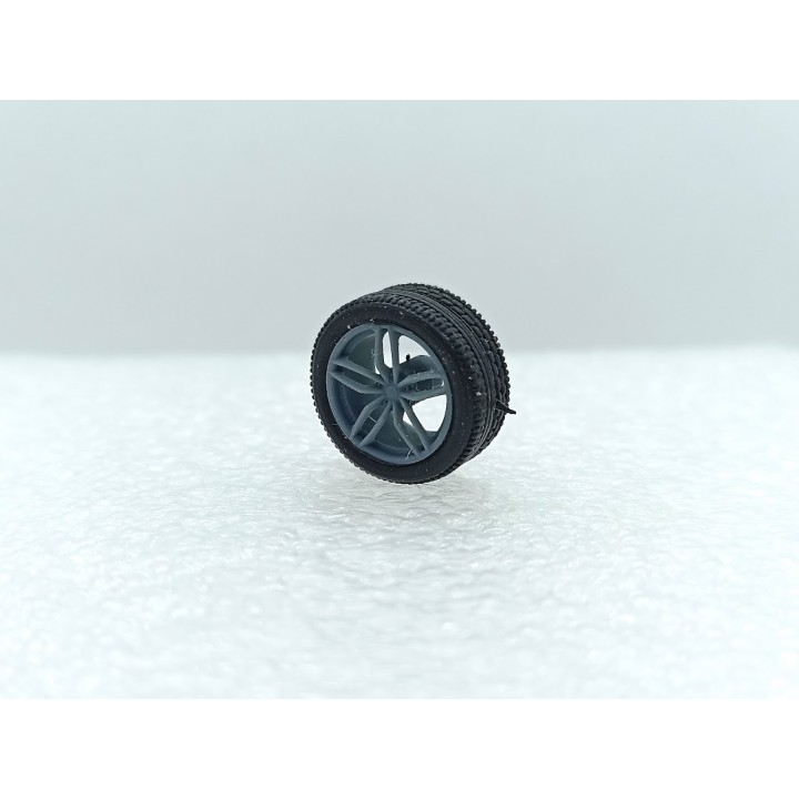 4 roues Ferrari 5 branches ø 15.50 mm - Résine 3D - 1:43