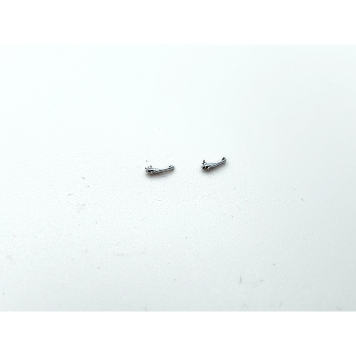 2 poignées 4 mm - white Metal - 1:43