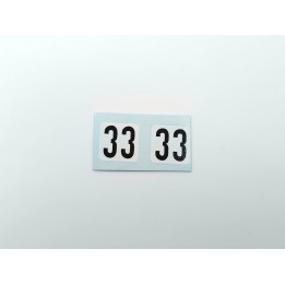 Décalcomanie : Numéro 33 fond blanc - 11mm - 1:43