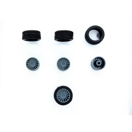 4 roues ø14.70 mm avec jantes 16 rayons - 3D Creative - 1:43