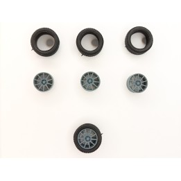 4 roues ø14.70 mm avec jantes 10 rayons - 3D Creative - 1:43