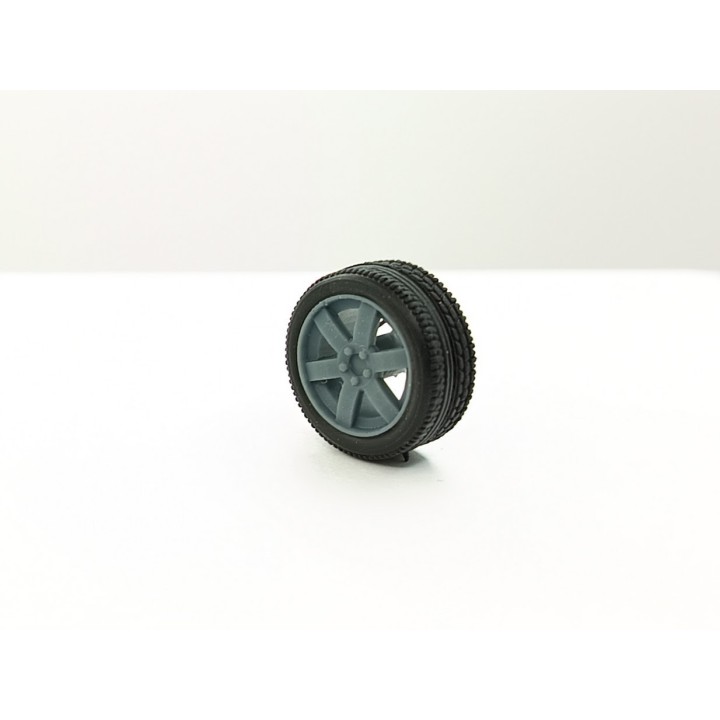 4 roues ø15.30 mm avec jantes 6 branches - 3D Creative - 1:43