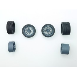 4 roues Ferrari 5 branches ø 37.80 mm - Résine 3D - 1:18