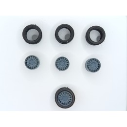 4 roues ø15.30 mm avec jantes Rallye - 3D CREATIVE - 1:43