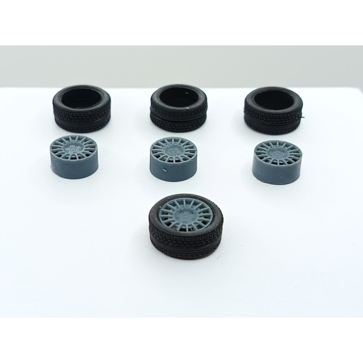4 roues ø15.30 mm avec jantes Rallye - 3D CREATIVE - 1:43