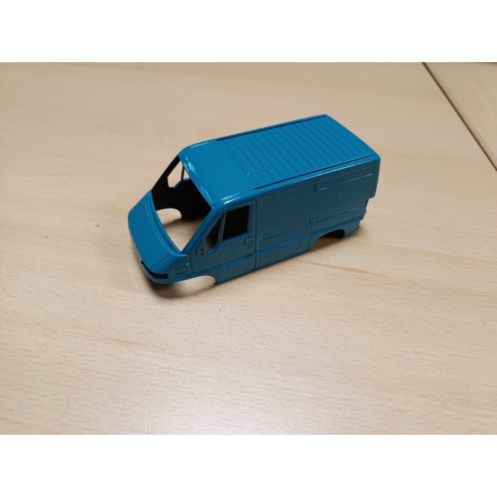 Carrosserie : Peugeot Boxer bleu - Résine - 1:43