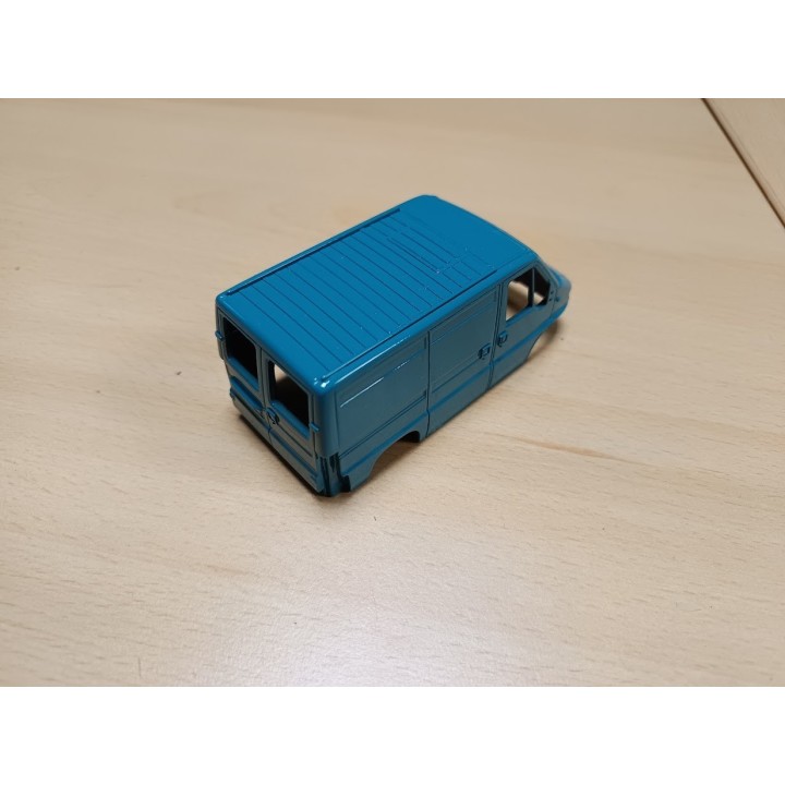 Carrosserie : Peugeot Boxer bleu - Résine - 1:43