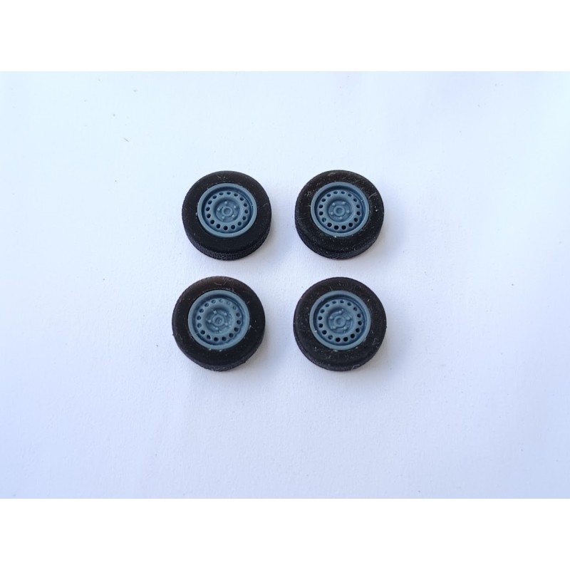 Lot de 10 roues de voiture en caoutchouc avec 5 axes ronds pour modélisme de voiture, camion, robot, accessoires de rechange (2,5 x 45 mm