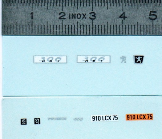Décalcomanie - Peugeot - Ech. 1:43