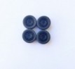 4 roues complètes noires - Diam. 13mm - Ech. 1:43 - Résine
