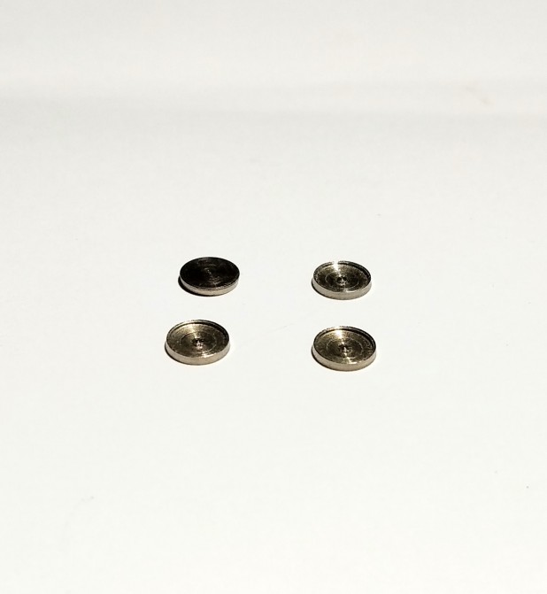 4 bases de phares ø5.50 mm pour pastilles de 5mm - Laiton Nickelé - CPC
