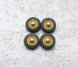 4 roues complètes - Jantes jaunes - Ø16 mm - Ech. 1:43