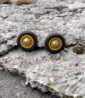 4 roues complètes - Jantes jaunes - Ø16 mm - Ech. 1:43