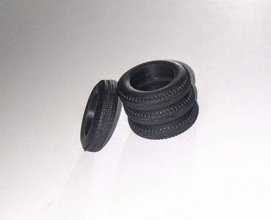 Pneus souples par 4 - ø intérieur 10.20mm - Ech. 1:43