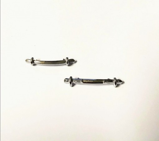 Peugeot 203 - Pare Chocs AV/AR - White Metal - Ech 1/43