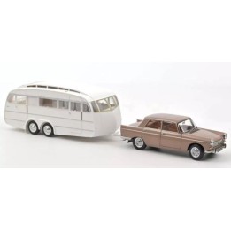 Marketplace : PEUGEOT 404 1965 Brun métallique avec caravane Henon ...