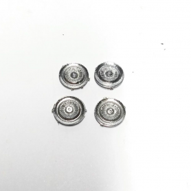 4 inserts ø9.50 mm - White metal chromé - 1:43 - Artisans43