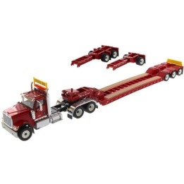 Marketplace : INTERNATIONAL HX520 6x4 rouge et remorque porte engin...