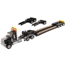 Marketplace : INTERNATIONAL HX520 6x4 noir et remorque porte engins...