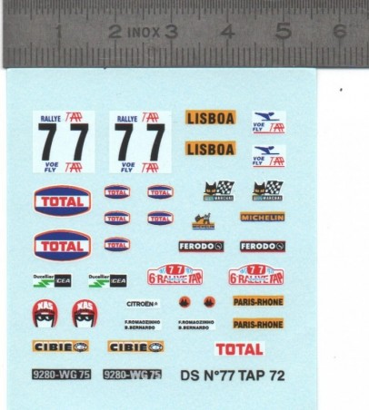 Décalcomanie - Citroën DS N°77 Rallye du Portugal - Ech. 1:43