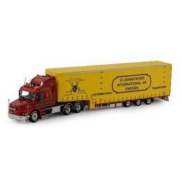 Marketplace : SCANIA T143 6x4 avec remorque bâchée 3 Essieux STJARN...