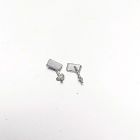 2 Rétroviseurs réctangulaires 5.70x3.70mm - White Metal - CPC Production