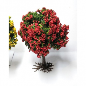 Diorama - 3 arbres fleuris - 3 couleurs différentes - 6/8 cm