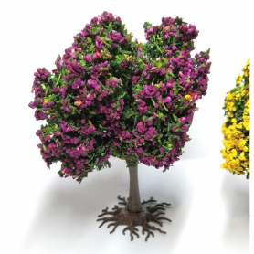 Diorama - 3 arbres fleuris - 3 couleurs différentes - 6/8 cm