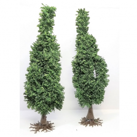 Diorama - 2 arbres "Peupliers" - 13cm