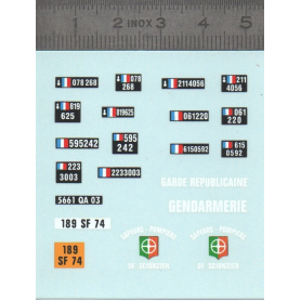Décalcomanie - Gendarmerie  Plaques - Ech 1:43