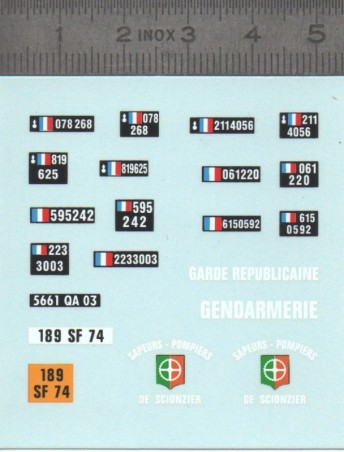 Décalcomanie - Gendarmerie  Plaques - Ech 1:43
