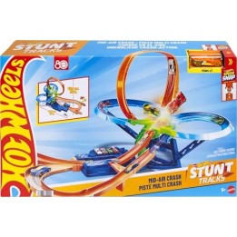 VM Kids : Hot Wheels Piste Multi Crash 1/64 avec Voiture et Propulseur Motorisé, JKJ78