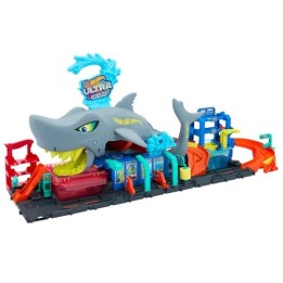 VM Kids : Hot Wheels Let’s Race Netflix Station Lavage Requin avec Color Reveal 1/64, HTN82