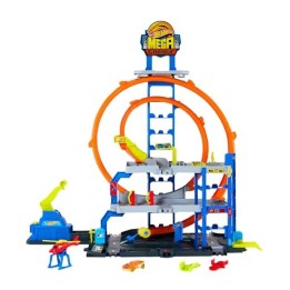 VM Kids : Hot Wheels City Méga Garage avec Voiture et Hélicoptère 3 Niveaux, JLC05