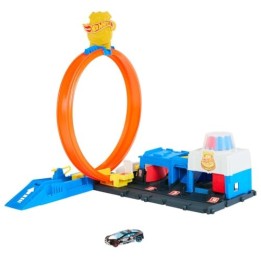 VM Kids : Hot Wheels City Super Poste de Police avec Voiture Métal 1/64 et Looping, JBM71
