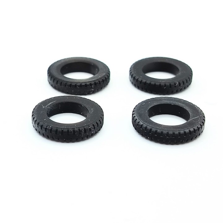 4 Pneus crantés Ø17.5mm noir – Résine dure 3D CREATIVE