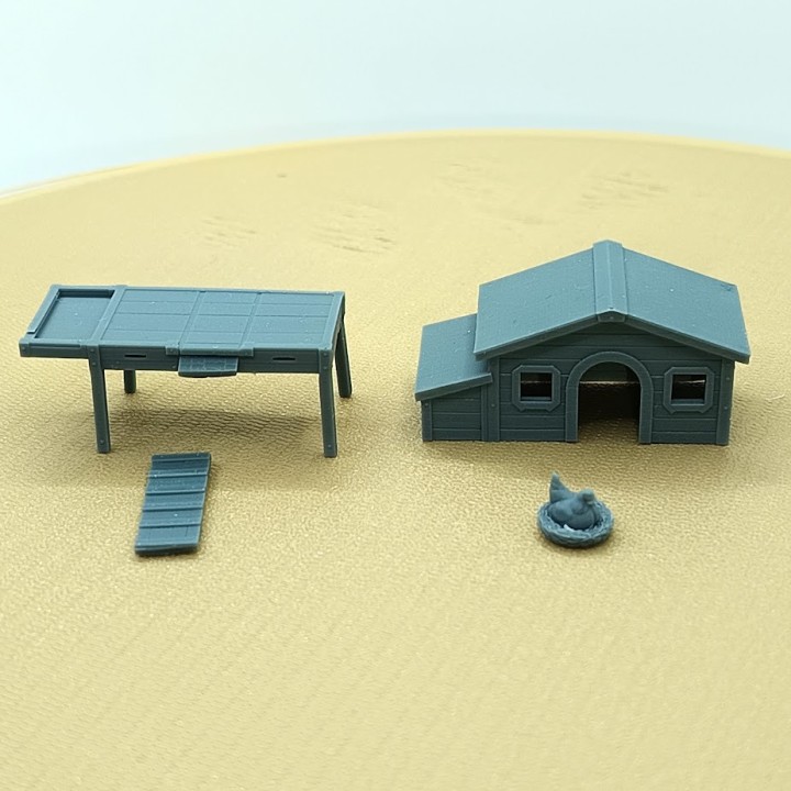 Diorama poulailler 1:43 – 27 pièces | 3D Creative