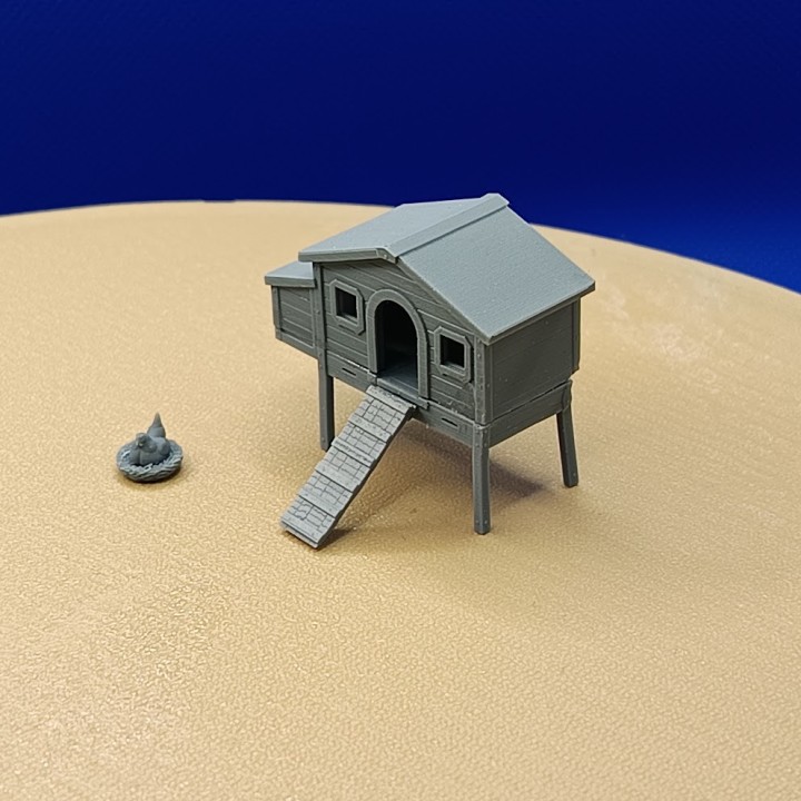 Kit poulailler avec poule 1:43 | 3D Creative