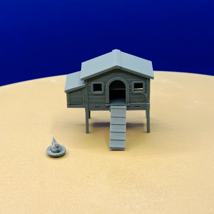 Kit poulailler avec poule 1:43 | 3D Creative
