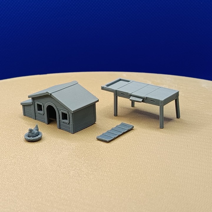 Kit poulailler avec poule 1:43 | 3D Creative