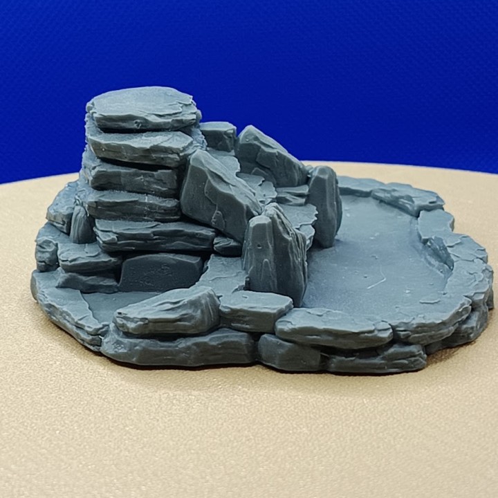 Cascade bassin de jardin diorama 1/43 – Accessoire paysage 3D Creative