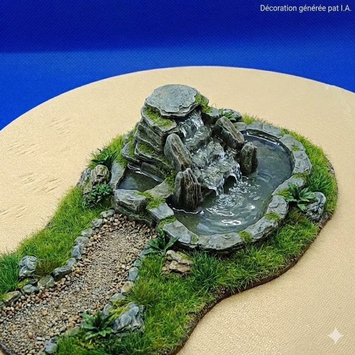 Cascade bassin de jardin diorama 1/43 – Accessoire paysage 3D Creative
