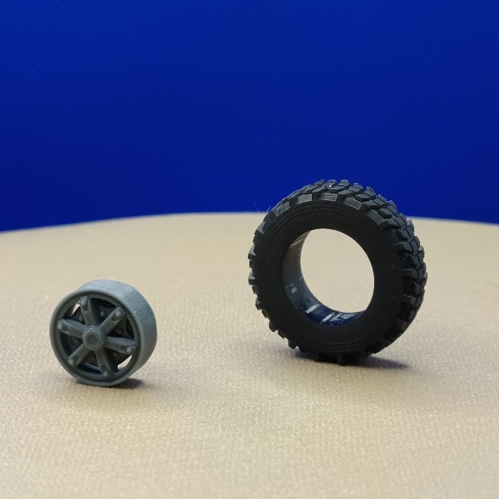 4 Roues Camion 1:43 Résine 3D Ø 25mm | 3D Creative
