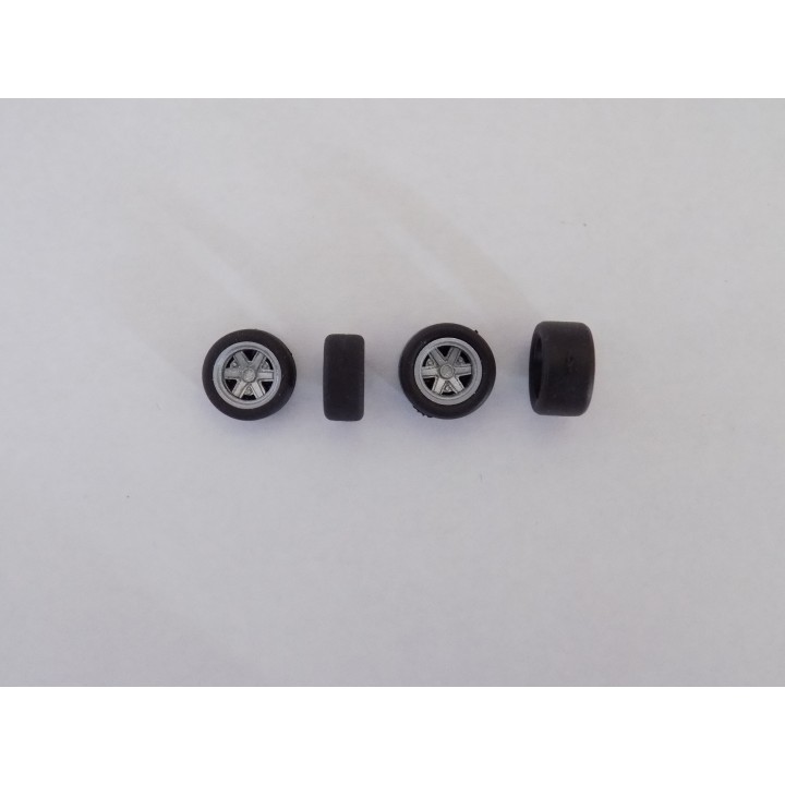 4 roues Gotti 6 branches + pneus slicks - MF Creation - 1:43
